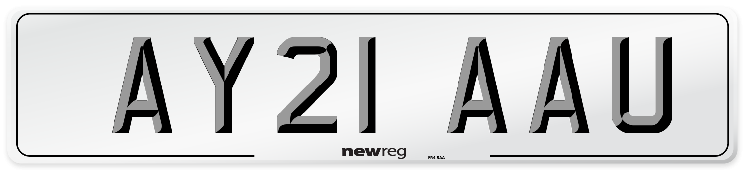 AY21 AAU Number Plate from New Reg